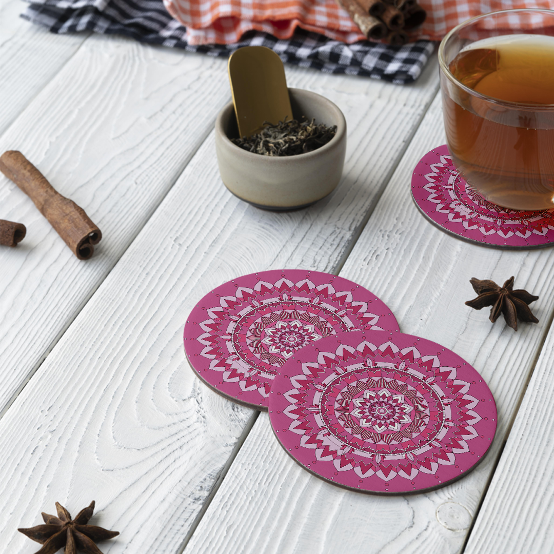 Mandala Design Tea Coasters – A Blend of Art, Culture & Functionality(set of 4)