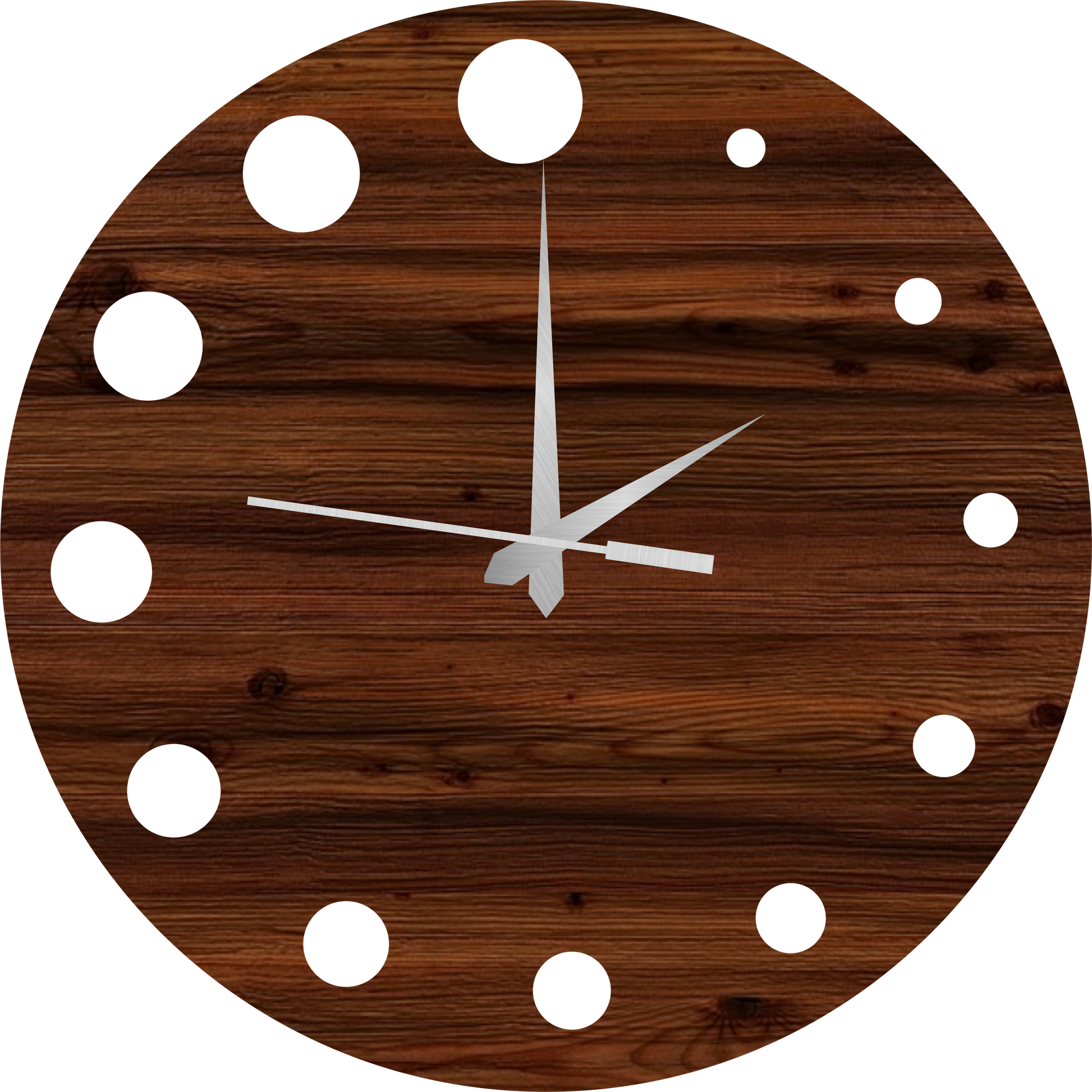 Dark Brown Circular Wall Clock