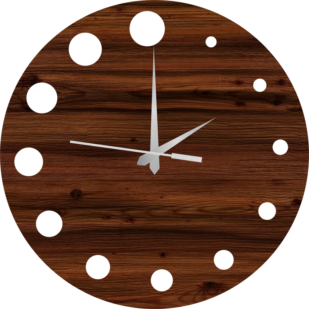 Dark Brown Circular Wall Clock