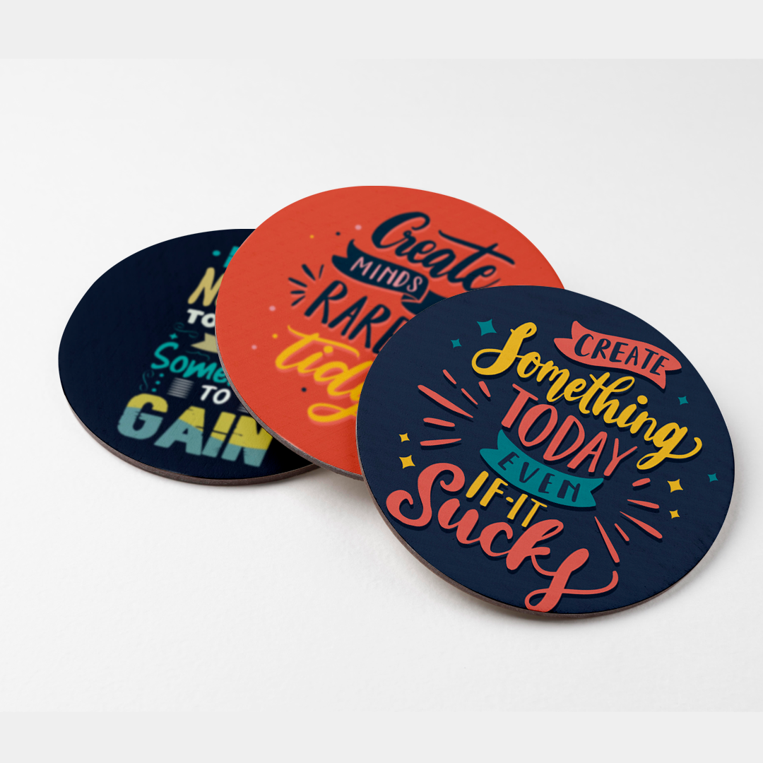 Motivational  Tea Coasters – Stylish & Functional(set of 6)