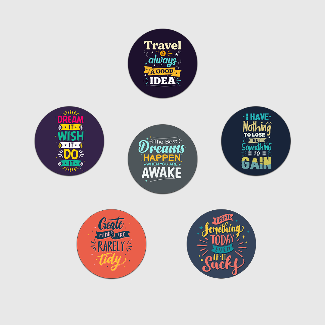 Motivational  Tea Coasters – Stylish & Functional(set of 6)