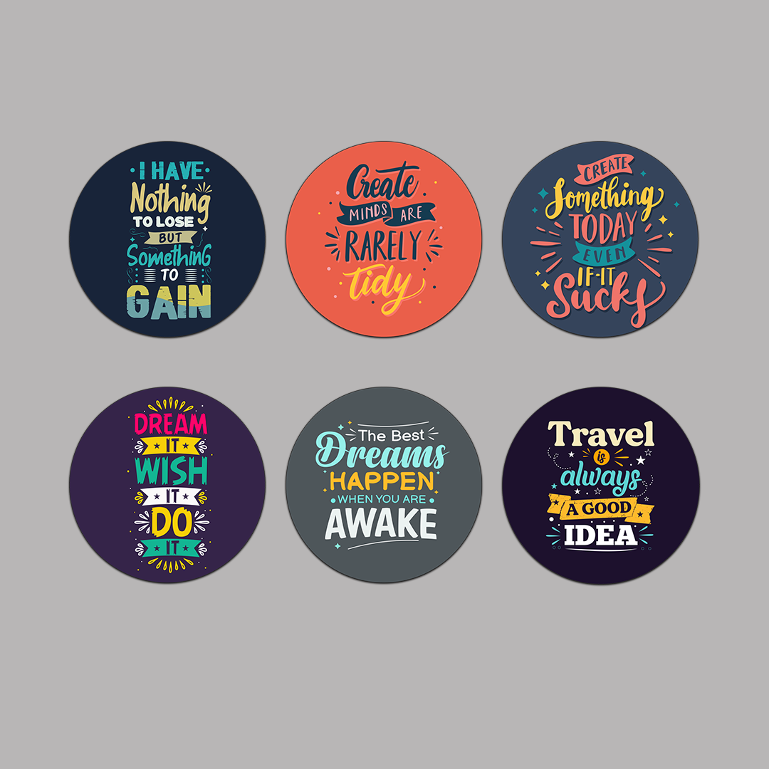 Motivational  Tea Coasters – Stylish & Functional(set of 6)