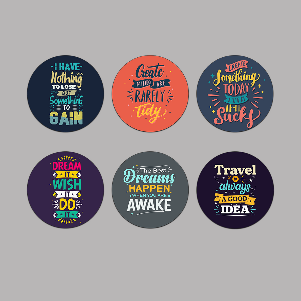 Motivational  Tea Coasters – Stylish & Functional(set of 6)