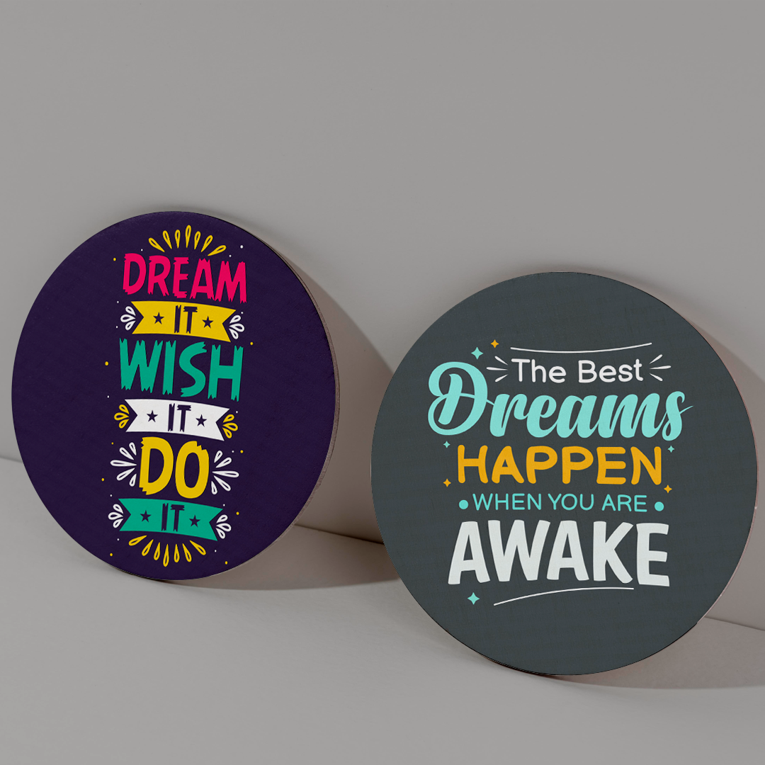 Motivational  Tea Coasters – Stylish & Functional(set of 6)