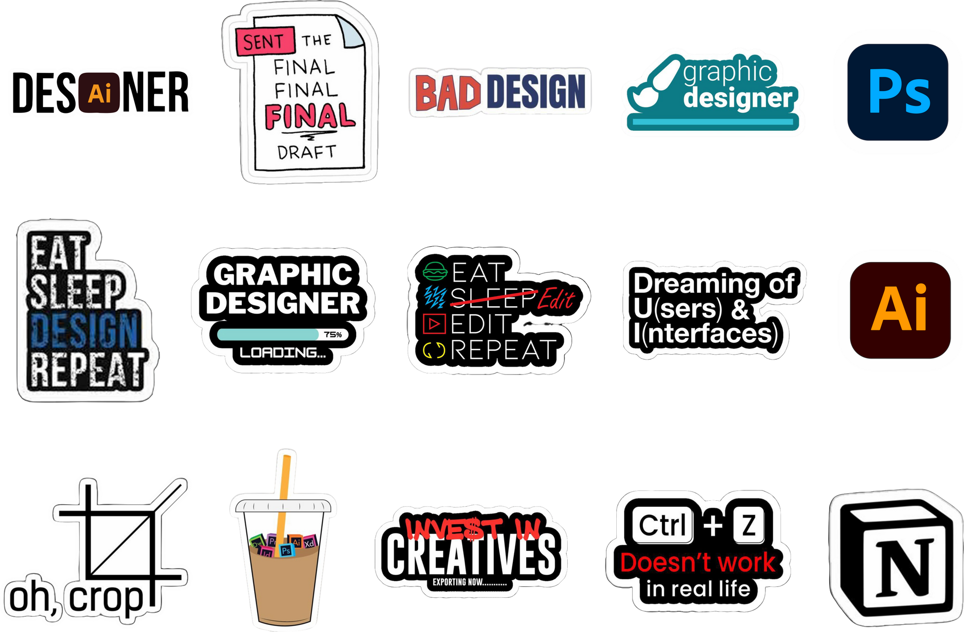 Designers Laptop Stickers