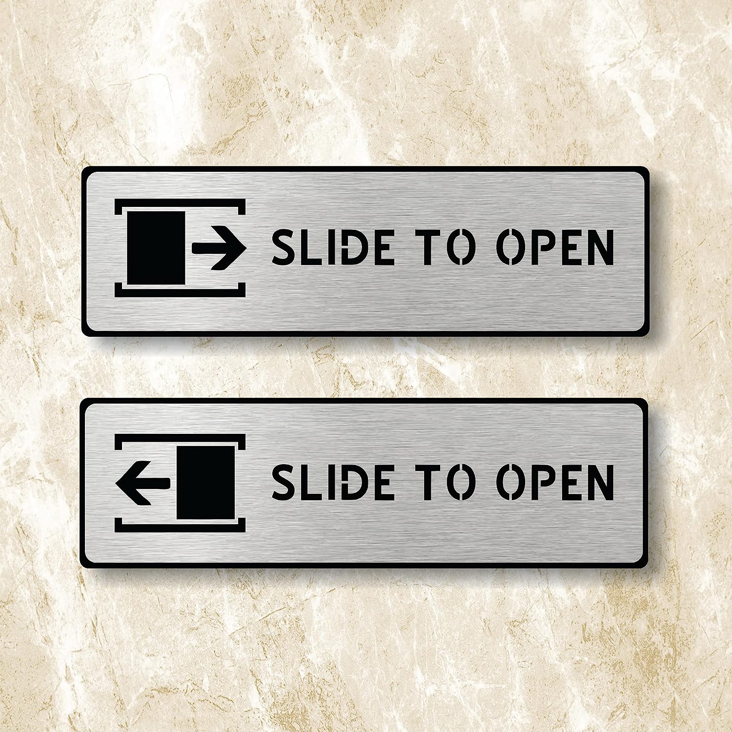 Slide to Open Sign Board – Acrylic & Silver Brass Sheet