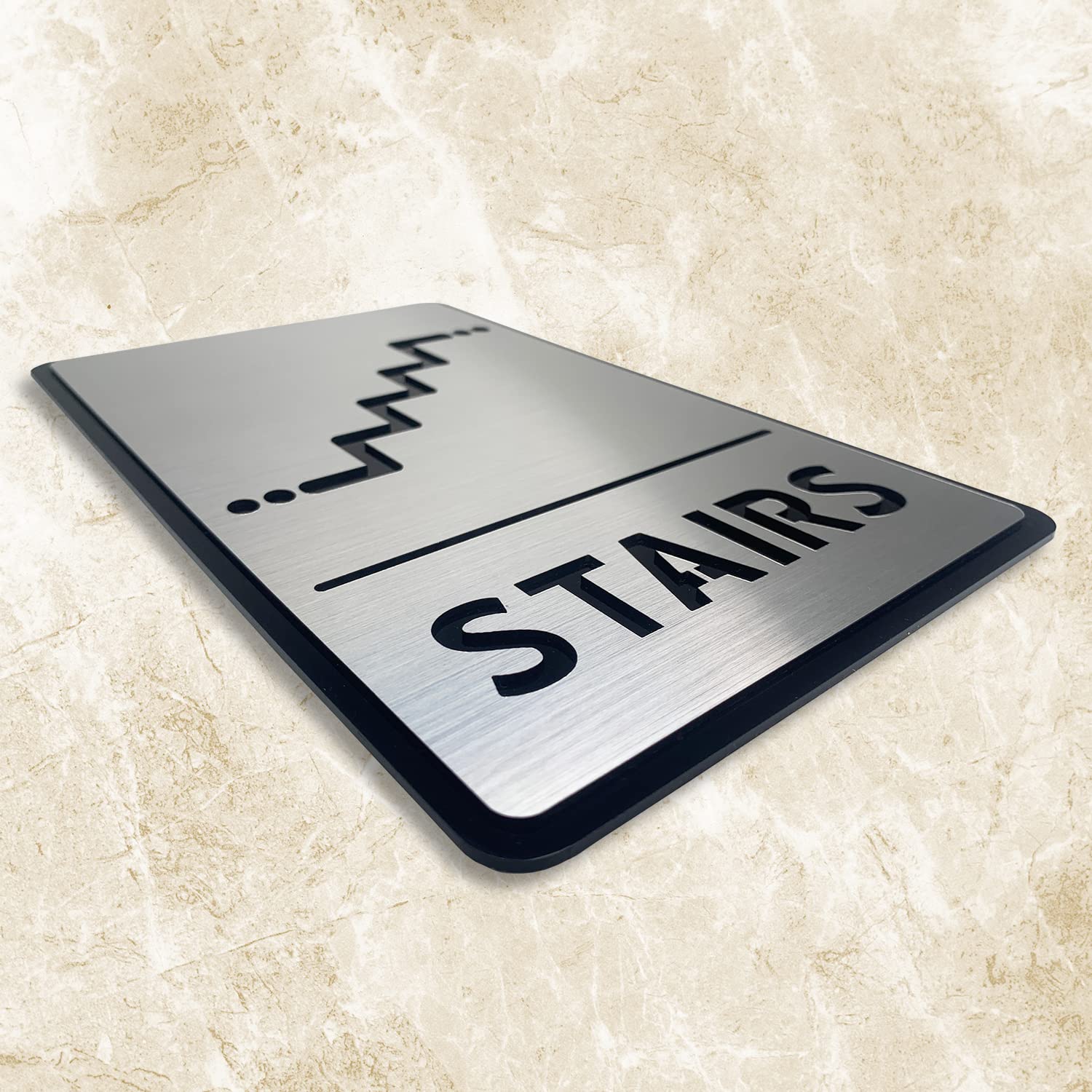 Stairs Sign Board – Acrylic & Silver Brass Sheet