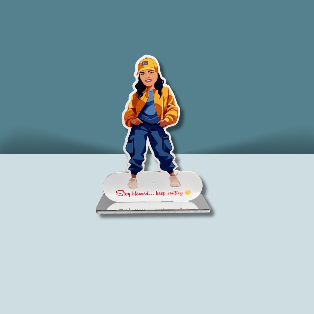 Personalized Self Caricature with Motivational Quote – Inspire & Express Yourself!