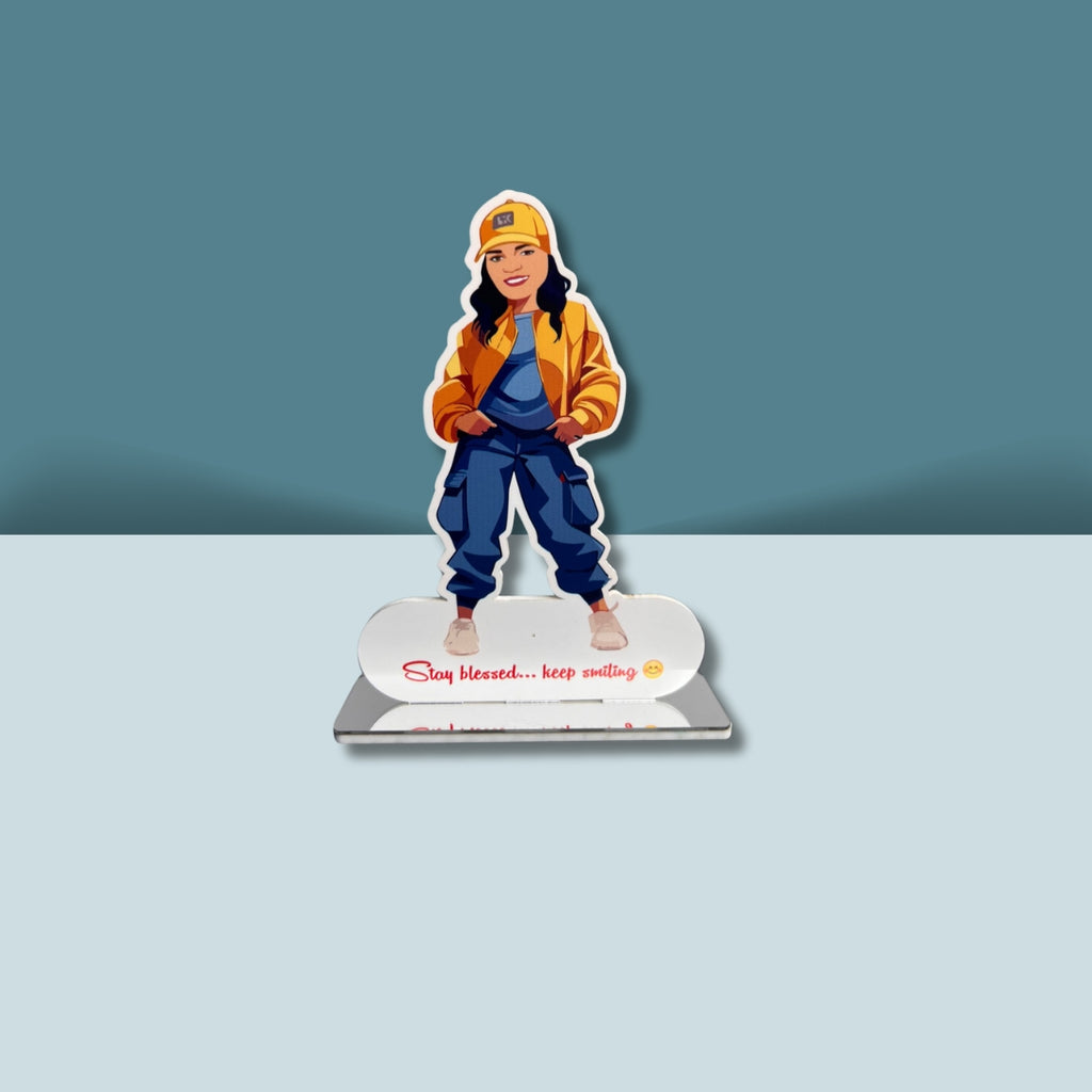 Personalized Self Caricature with Motivational Quote – Inspire & Express Yourself!