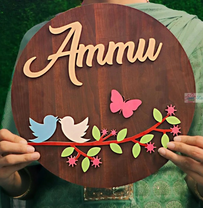 Customized Name Plate with Nature Design – Elegant & Eco-Friendly Door Nameplates