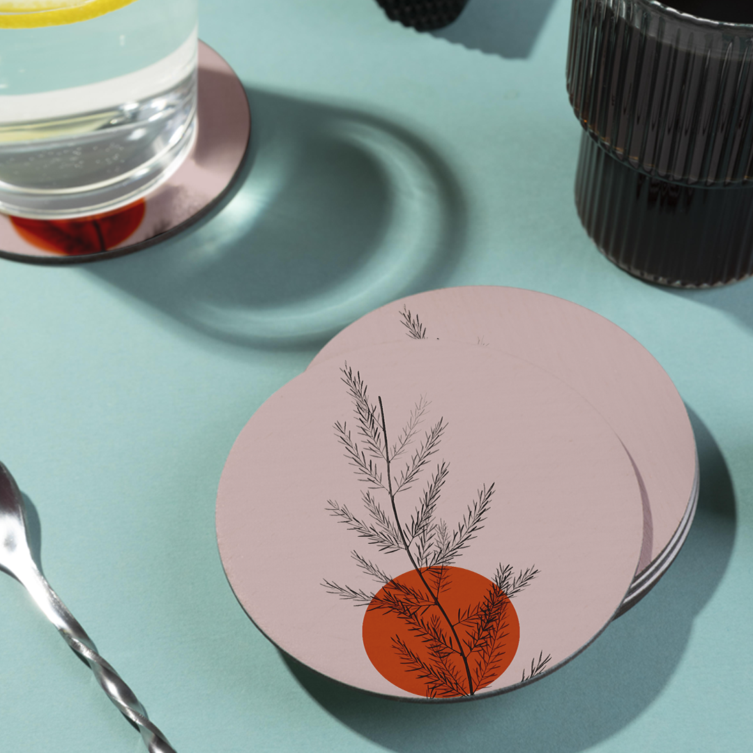 Abstract Leafy Shape Tea Coaster-Natural elegance with modern Design(set of 4)