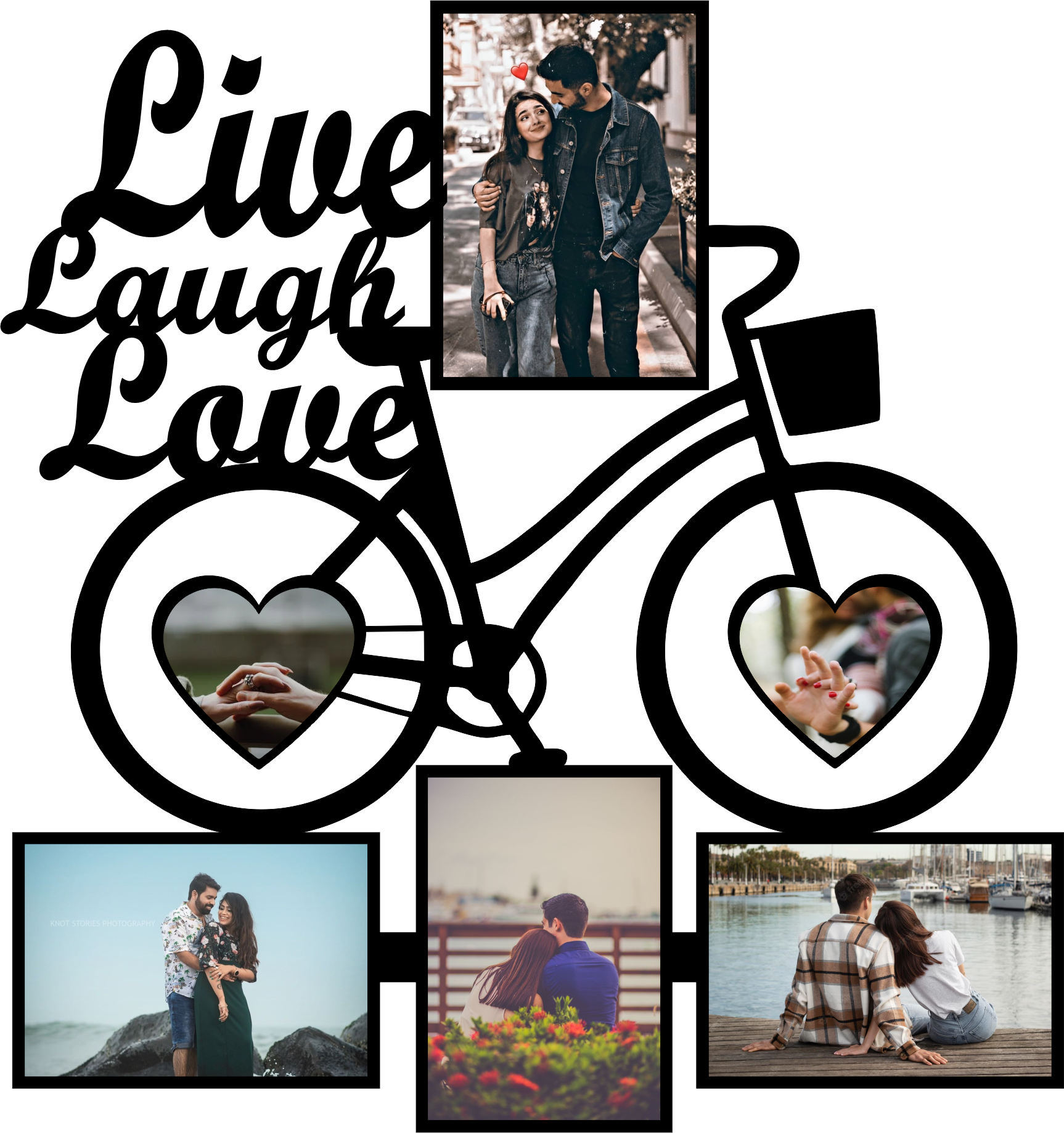 Cycle-Shaped Wall Photo Frame -Ride with Your Memories
