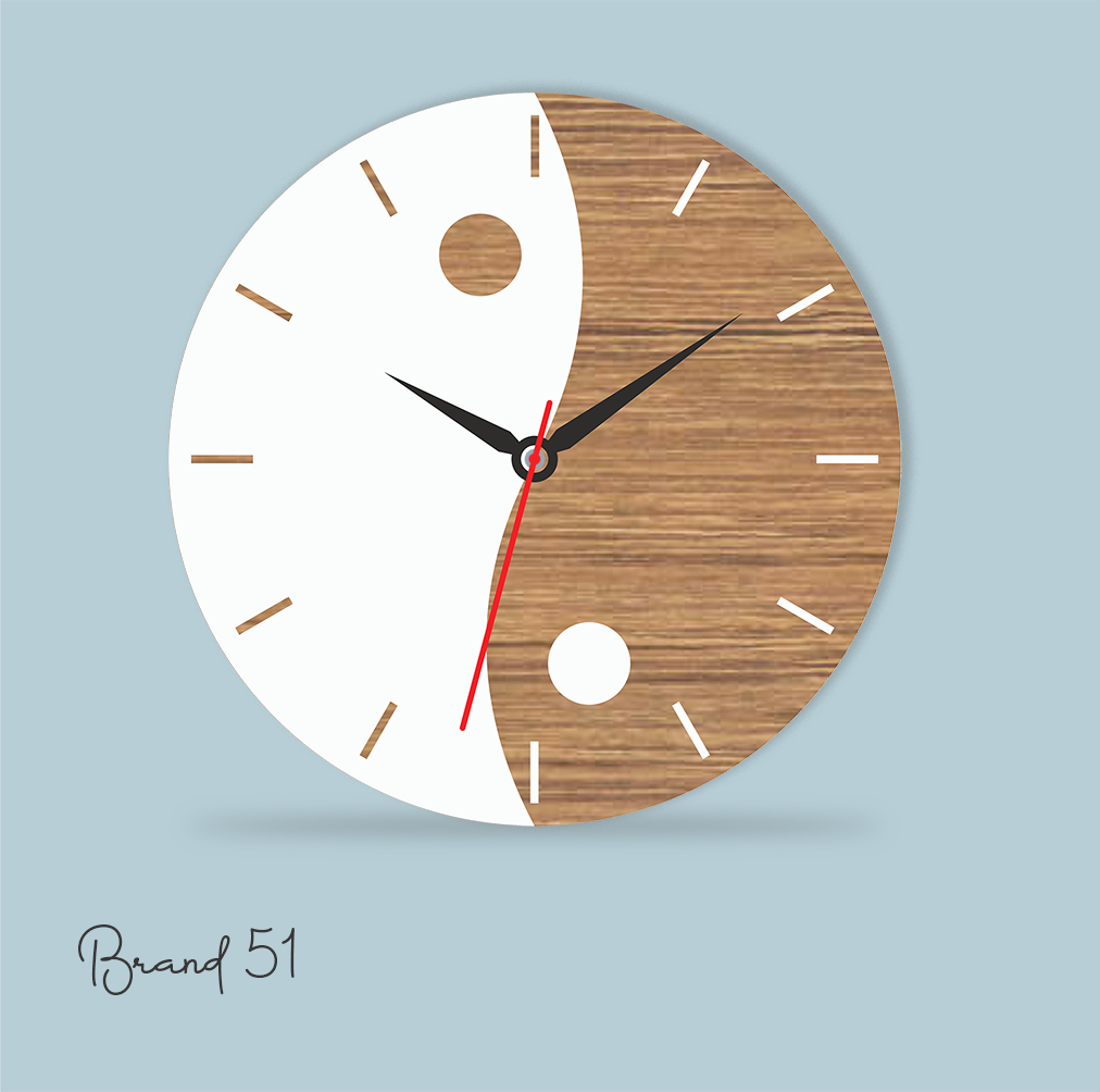 Half Vertical Wave Wall Clock