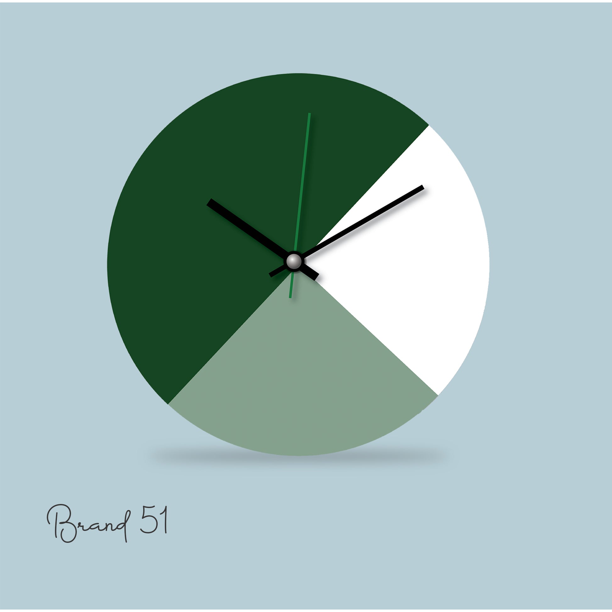 Green Shades Wall Clock with Shades