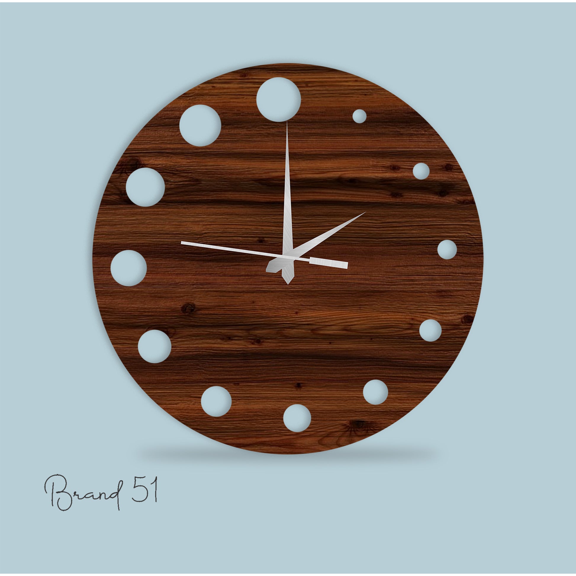 Dark Brown Circular Wall Clock