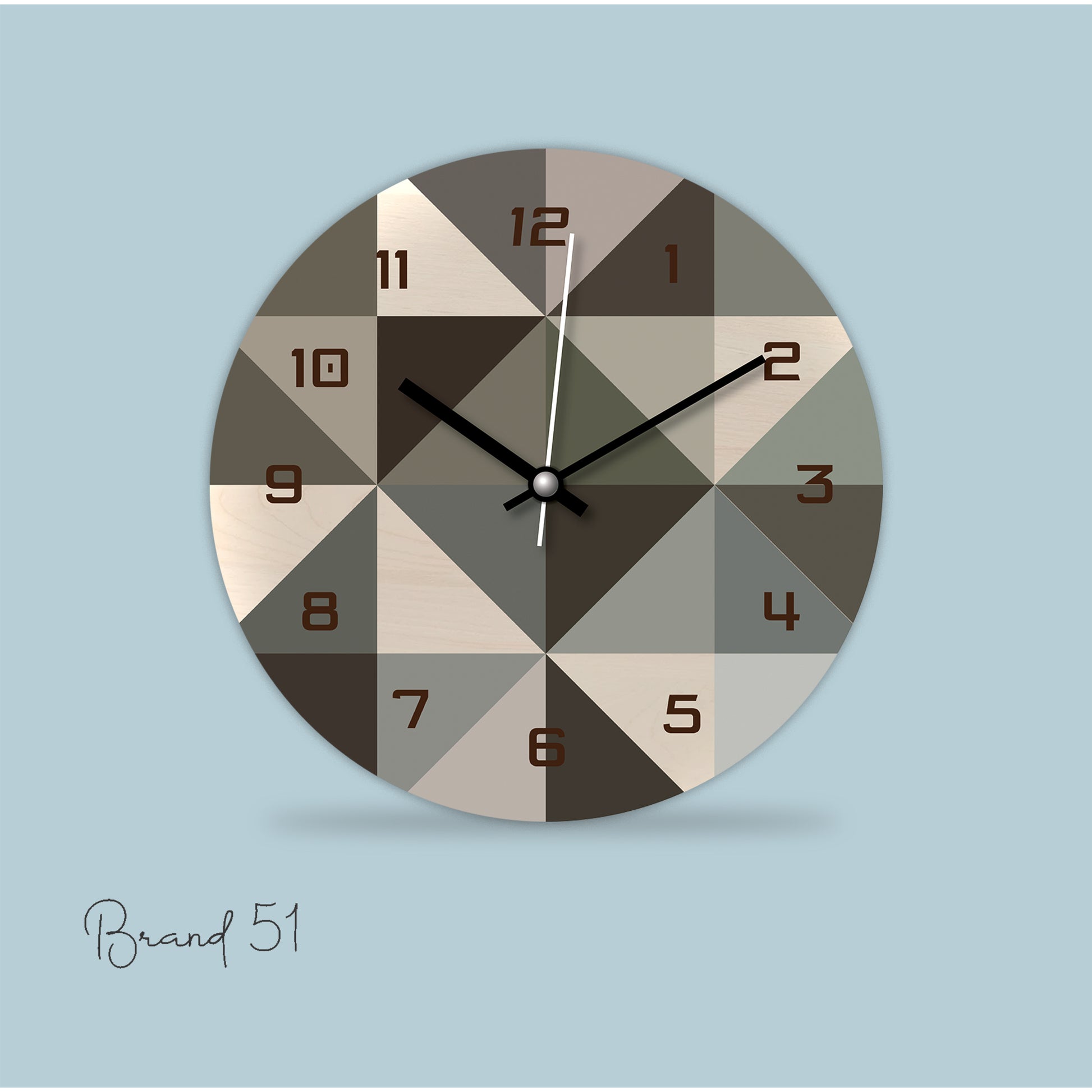 Gray Color Grid Typical Wall Clock