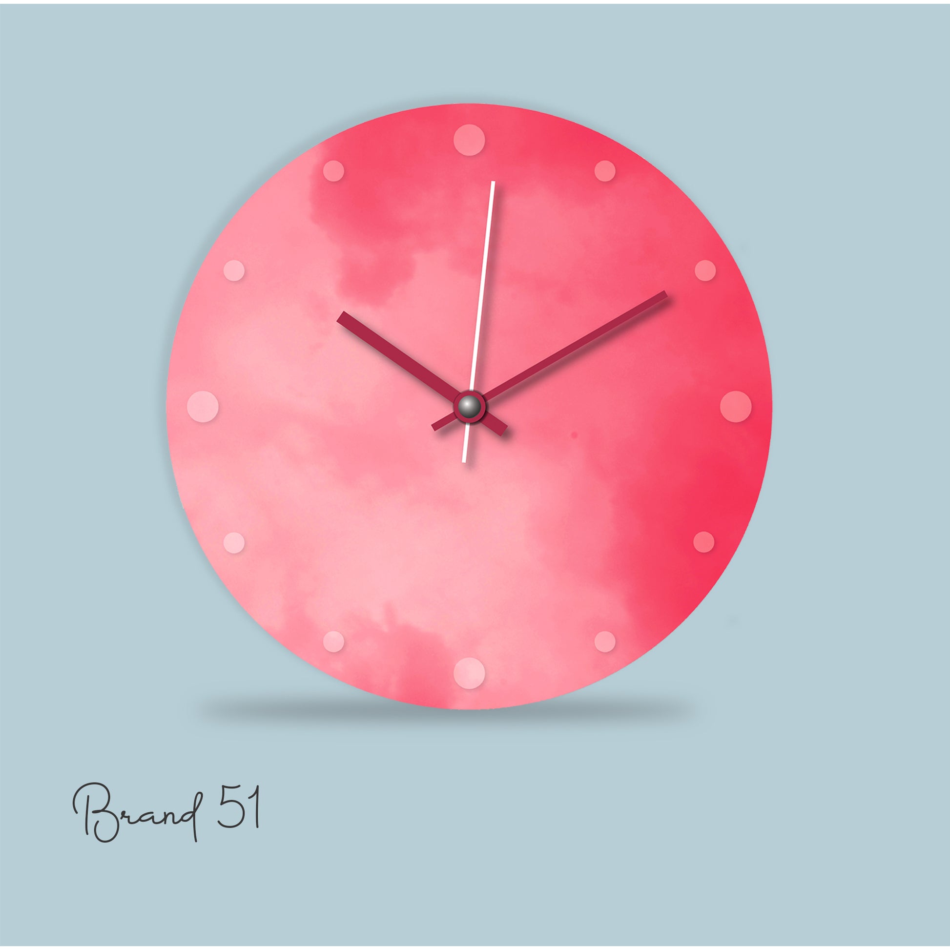 Pink Shades Wooden Wall Clock