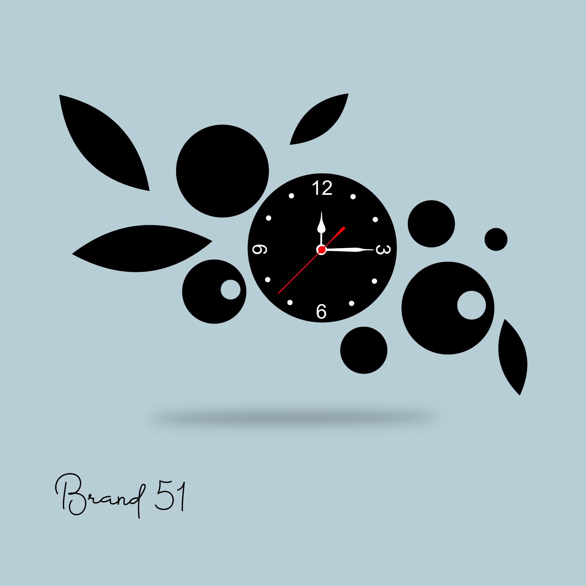 Leafy Style Round Wall Clock