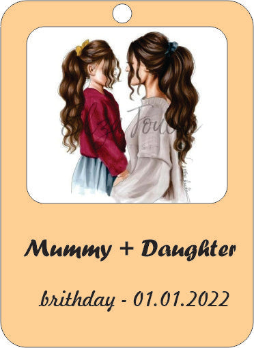 Mother & Daughter Customized MDF Keychain – Bond Beyond Words