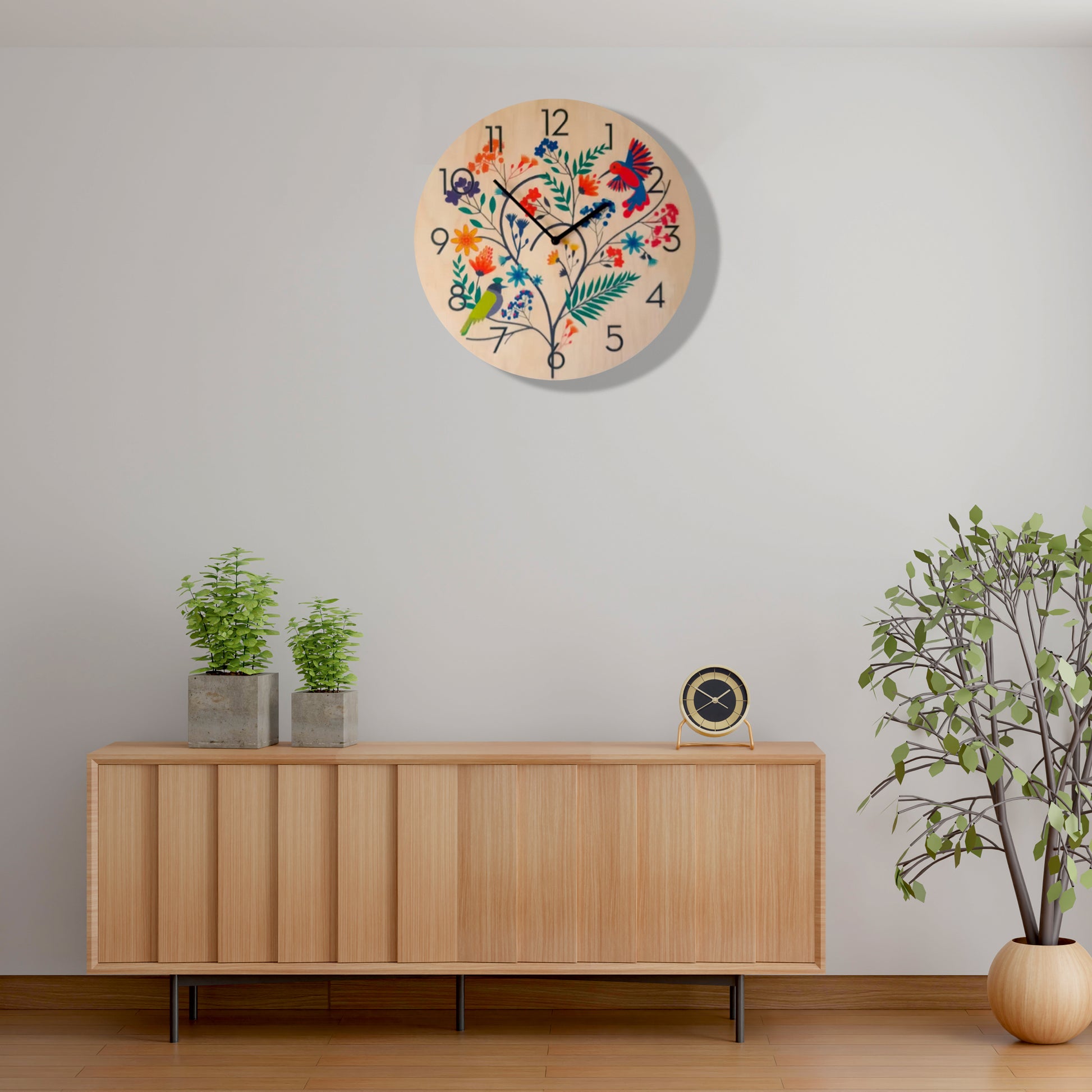Multi Flower Wall Clock – Bloom with Every Hour