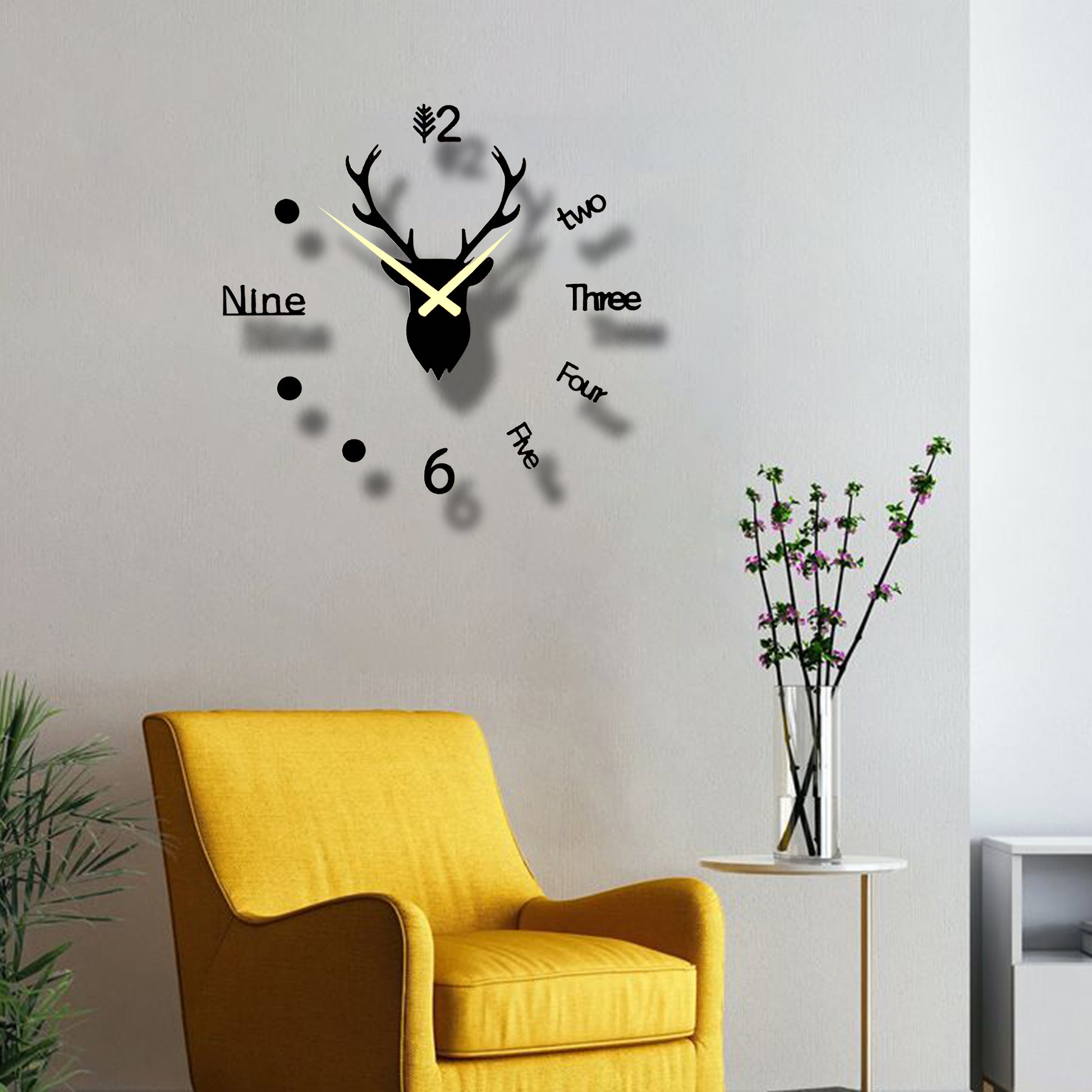 Dear-Shaped Acrylic Wall Clock – A Cute & Unique Timepiece