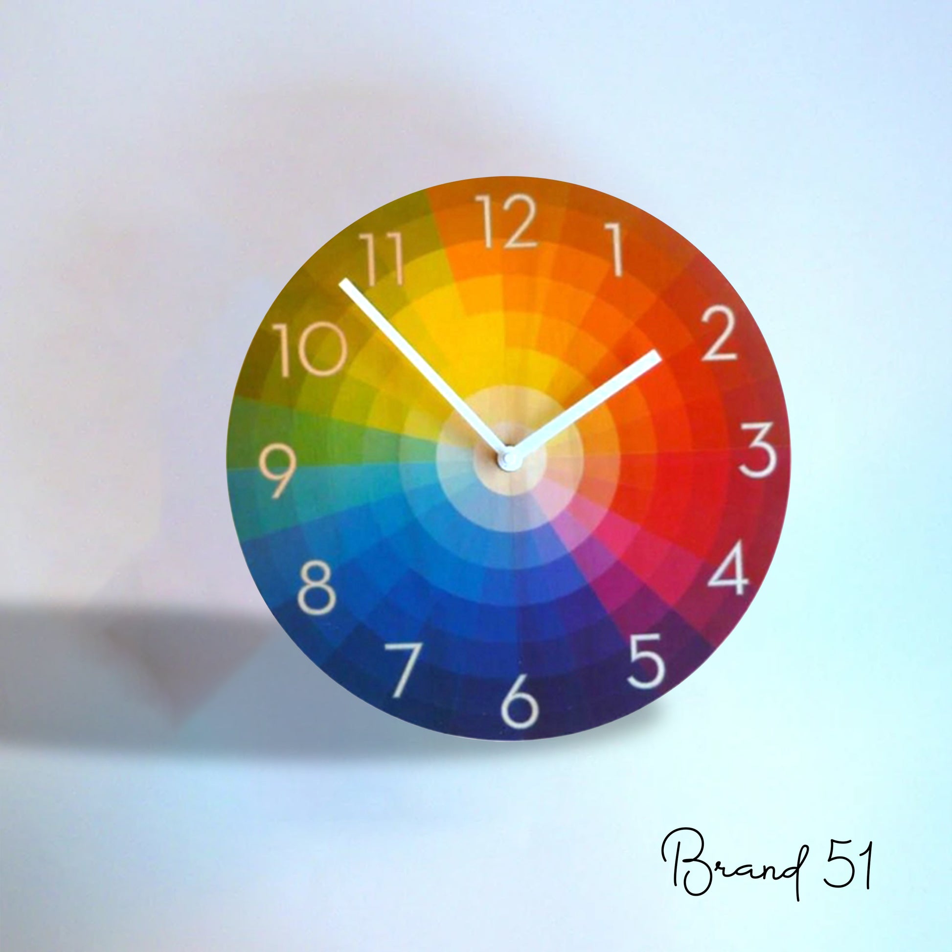 Rainbow Wooden Wall Clock – A Burst of Colors for Your Space