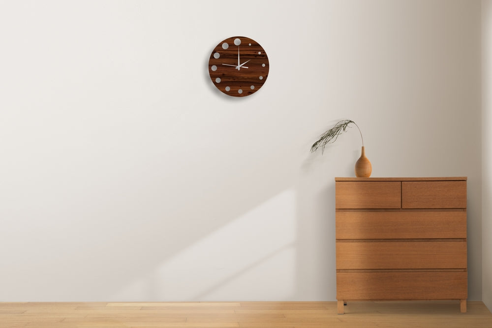 Dark Brown Circular Wall Clock