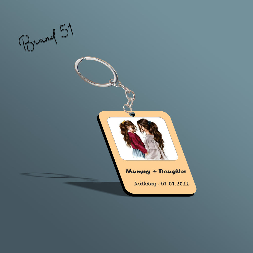 Mother & Daughter Customized MDF Keychain – Bond Beyond Words