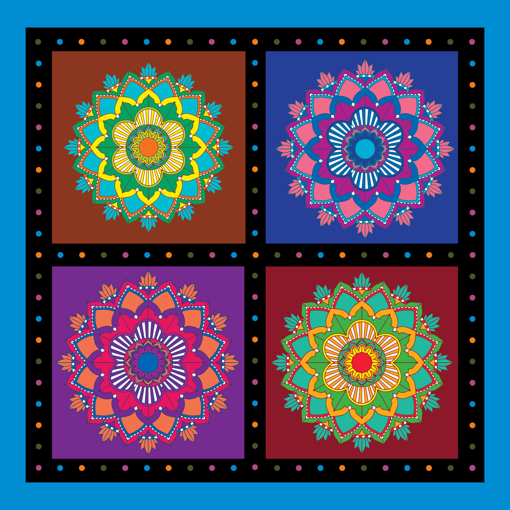 Square Mandala Tea Coasters-Sip in style and serenity(set of 6)