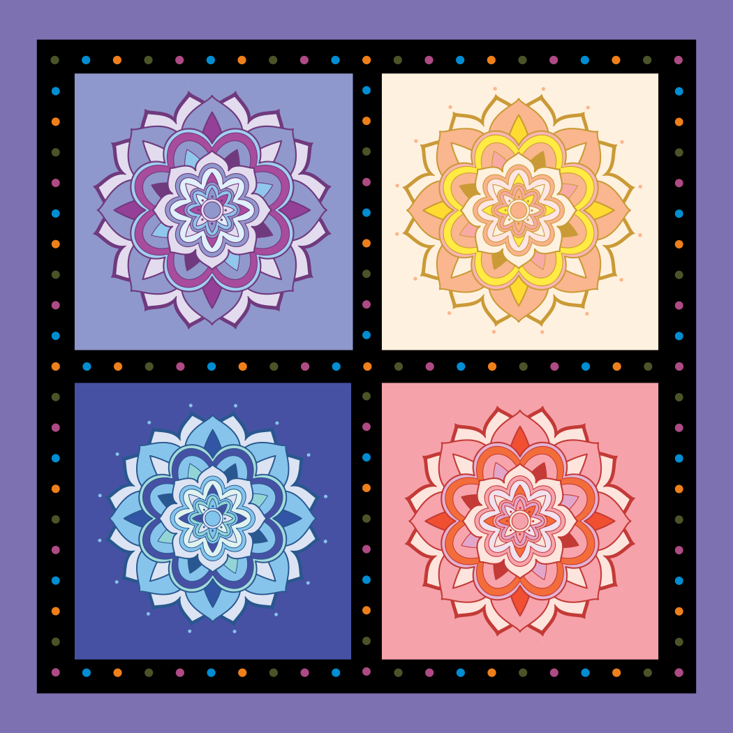 Square Mandala Tea Coasters-Sip in style and serenity(set of 6)